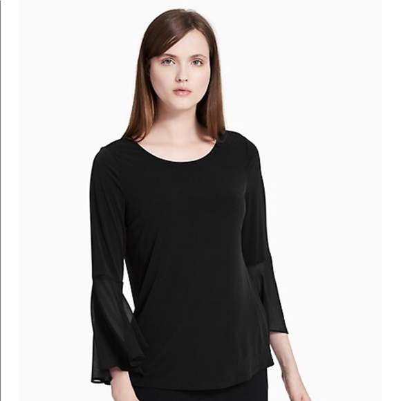 Calvin Klein ruffle flared sleeve top - Picture 6 of 6